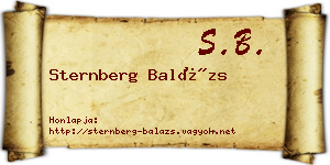 Sternberg Balázs névjegykártya